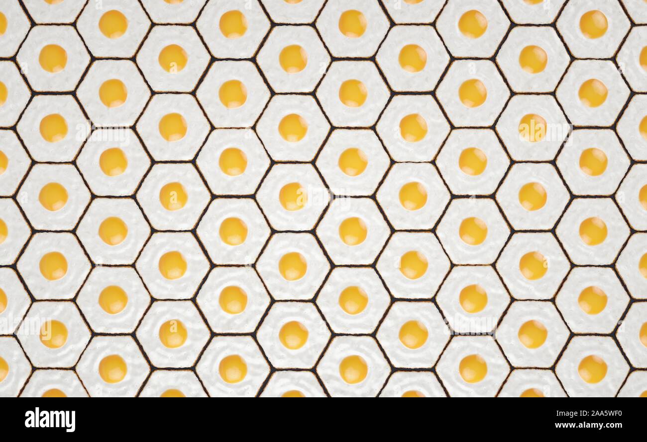 Modèle hexagonal faite avec les œufs Banque D'Images