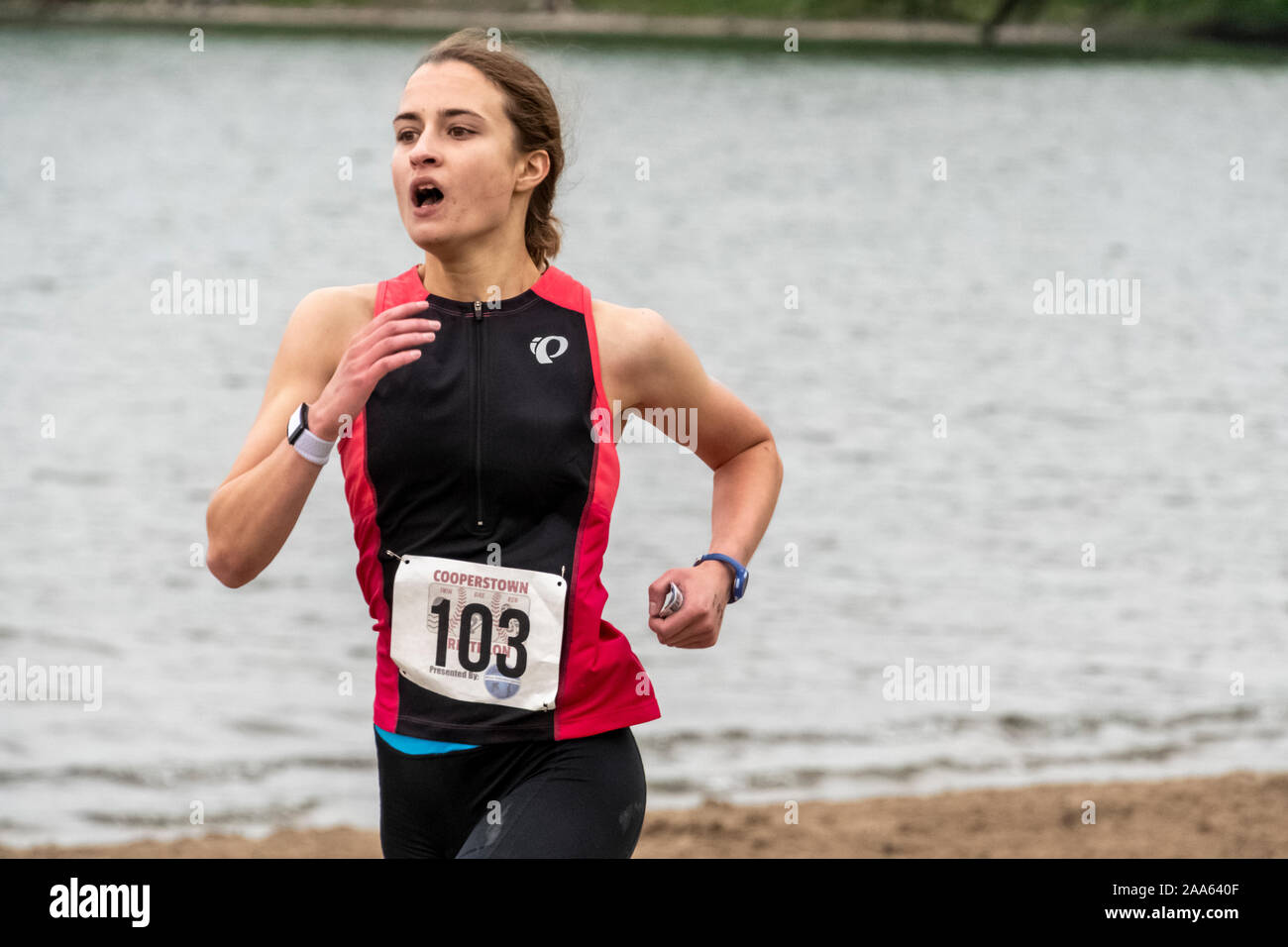 Triathlon 2019 Cooperstown Banque D'Images