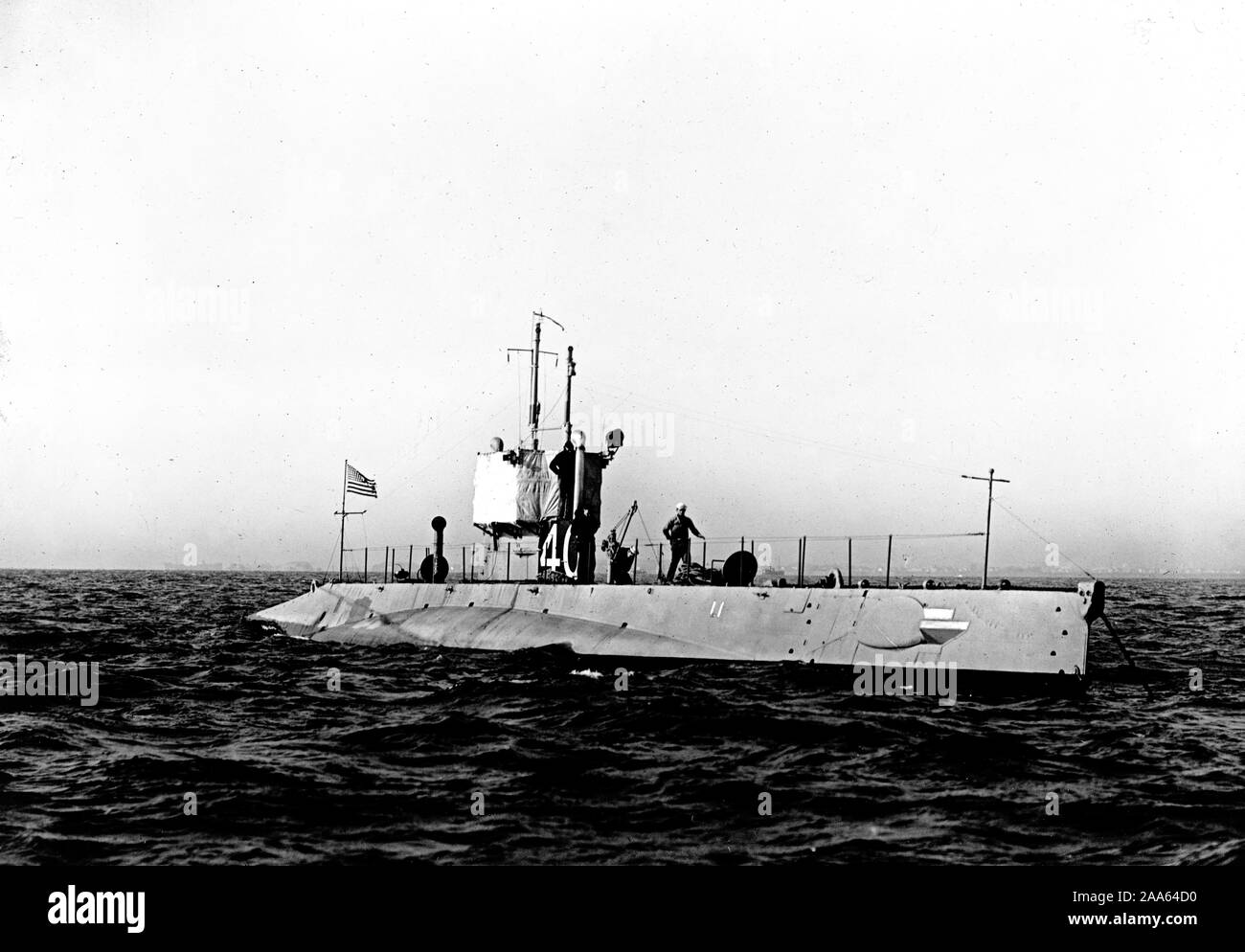 Sous-marin, # 40, l'USS L-1 (SS-40) ca. 1915-1918 Banque D'Images