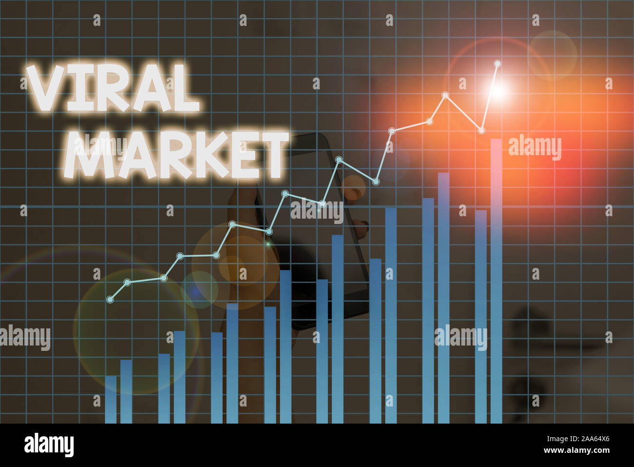 Texte de l'écriture manuscrite marché virale. La photo conceptuelle de l'information sur un produit s'étend entre l'affichage Banque D'Images