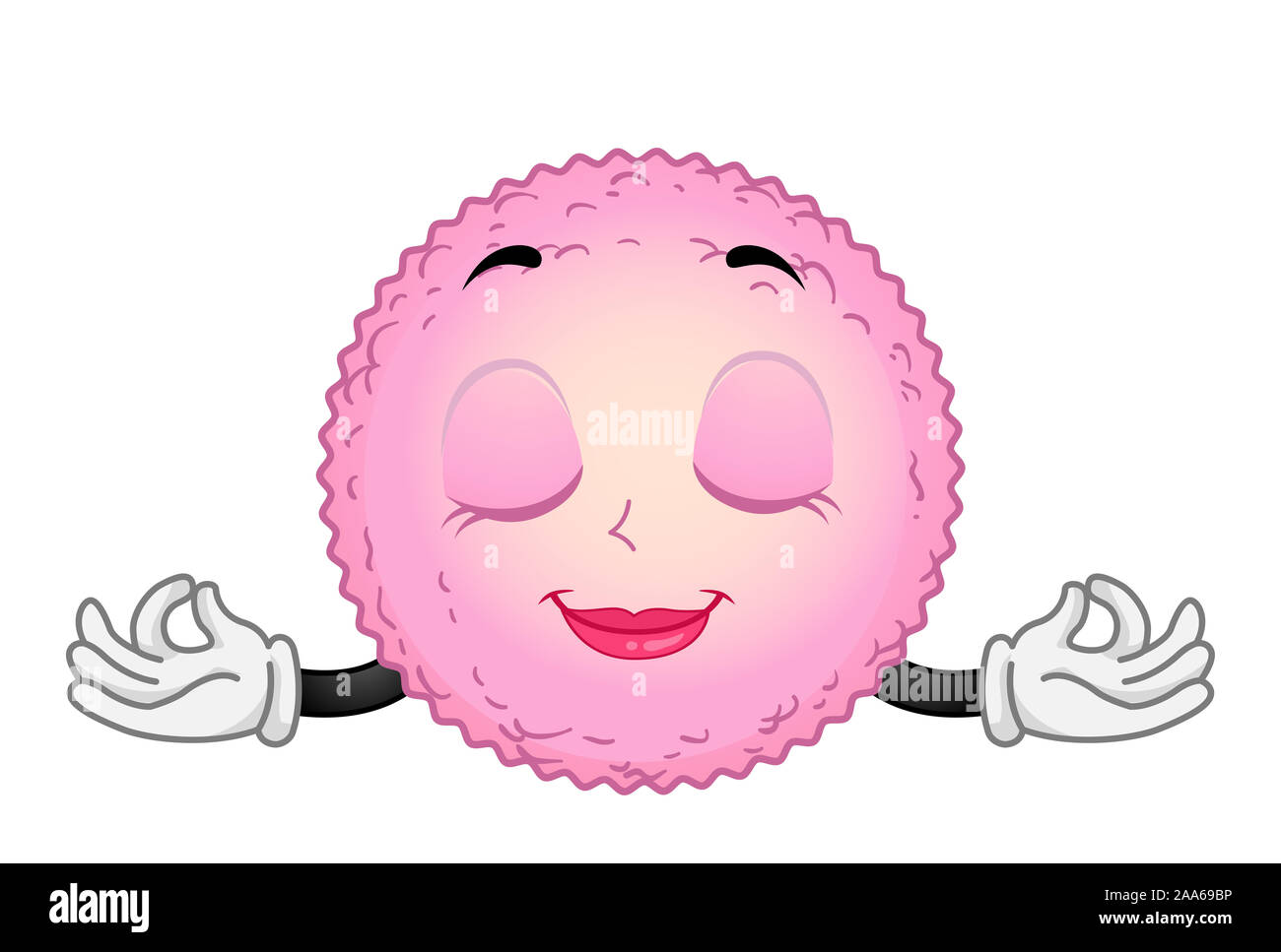 Illustration d'un ovule Mascot faisant du yoga pour se détendre Banque D'Images