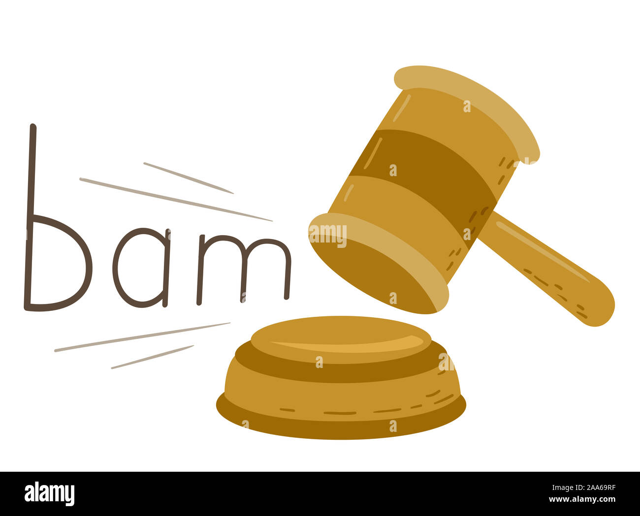 Illustration de Bam et un marteau. Onomatopée d'apprentissage Photo ...