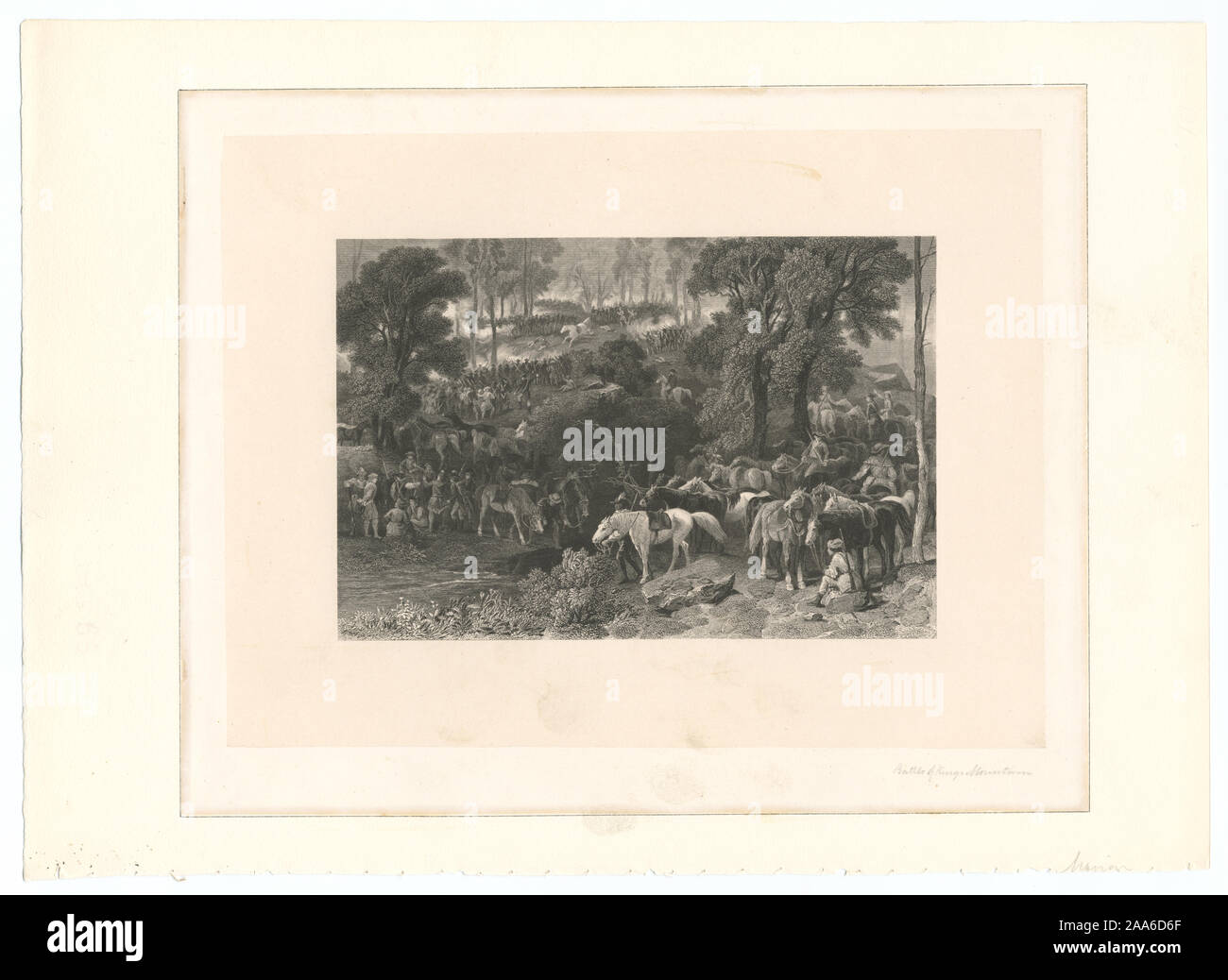 Printmakers : Francesco Bartolozzi, James Barton Longacre et Alexander Hay Ritchie. Titre du calendrier de la collecte d'Emmet. EM8573 ; Bataille de Kings Mountain Banque D'Images