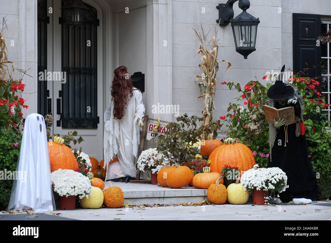 PITTSBURGH - NOVEMBRE 2019 - L'Halloween est une fête populaire pour laquelle les gens mis assez original et décorations horribles devant leurs maisons. Banque D'Images