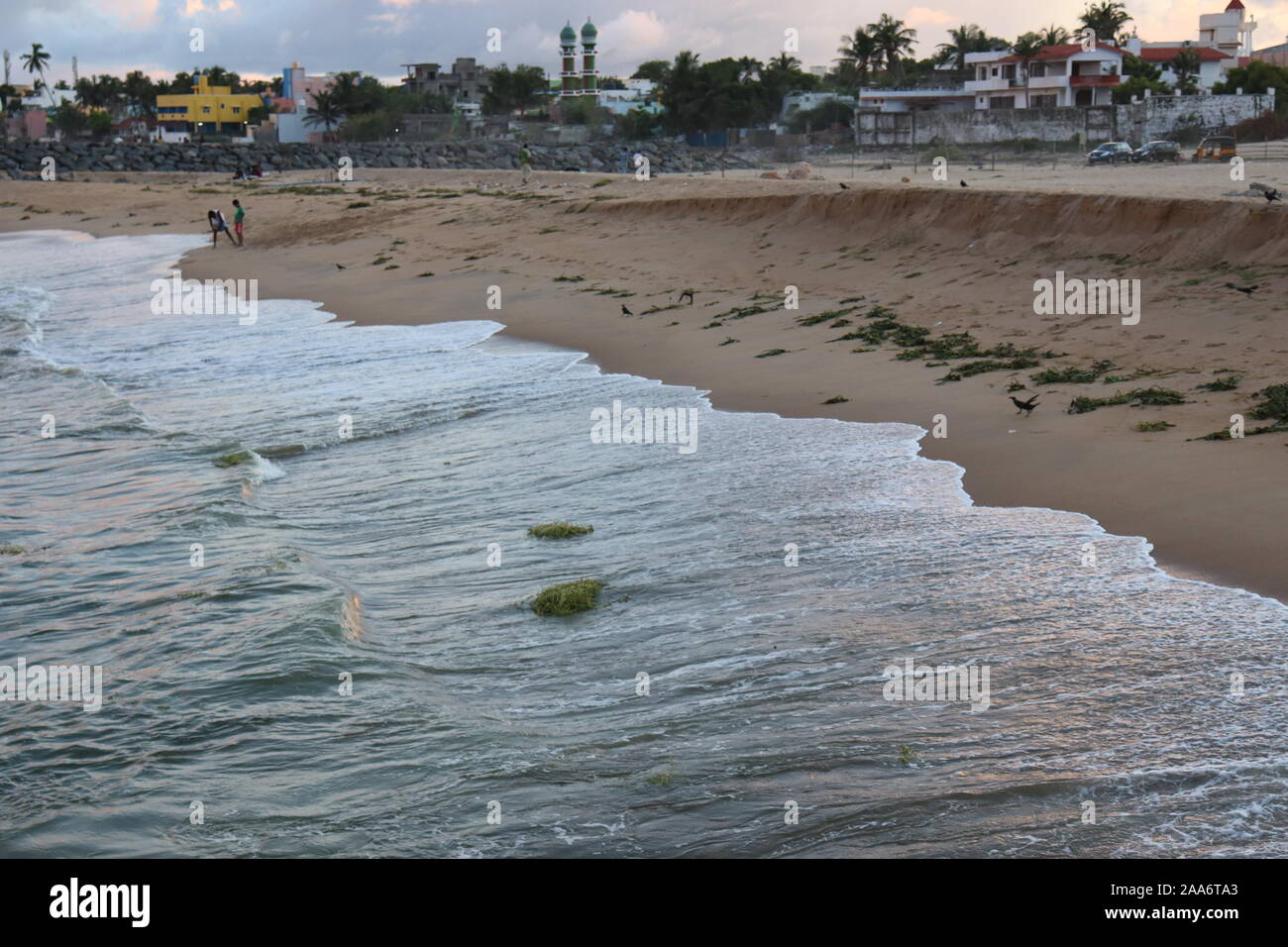 Blue ocean wave on sandy beach, plage et soleil - Image Banque D'Images