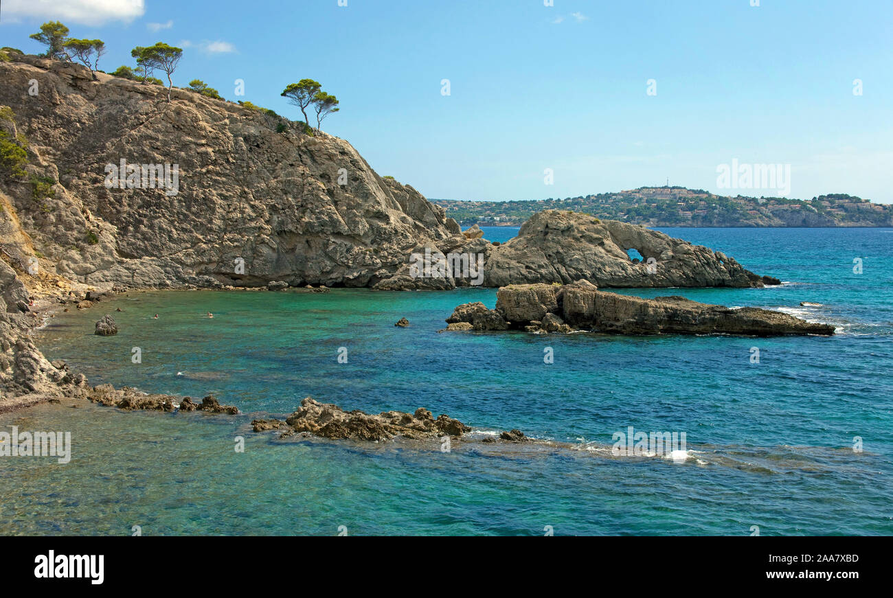 Côte Rocheuse à Peguera, Majorque, îles Baléares, Espagne Banque D'Images