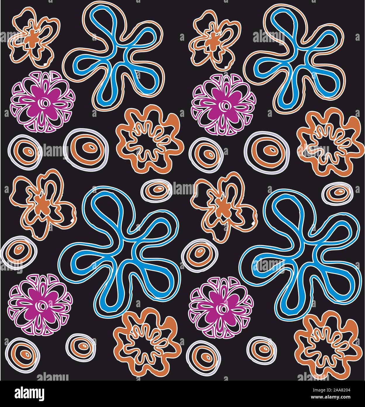 Vecteur coloré de fleurs. Arrière-plan transparent floral. Illustration de Vecteur