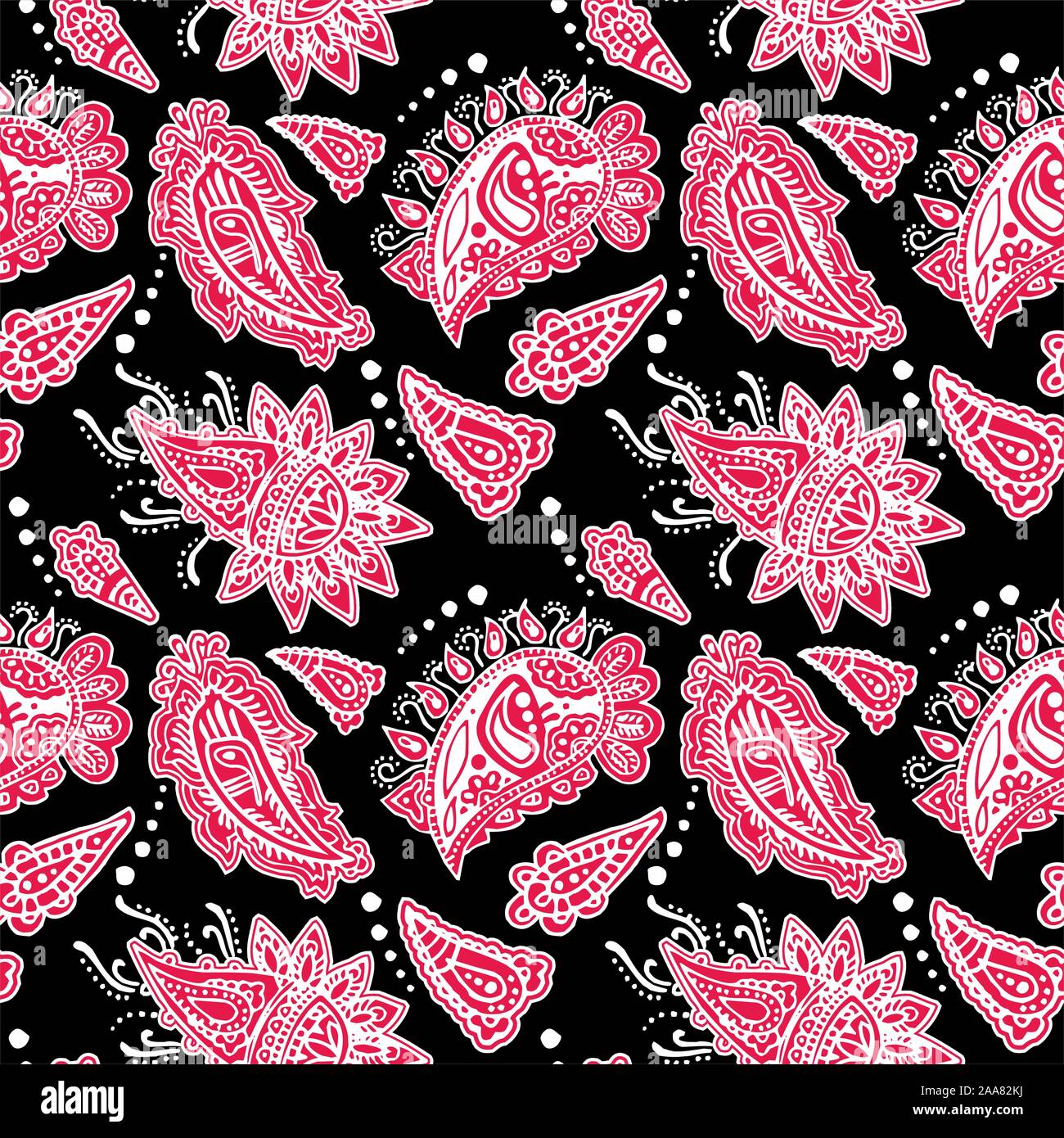 Paisley coloré motif floral background vector,ethnique,traditionnelle,impression transparente. Illustration de Vecteur