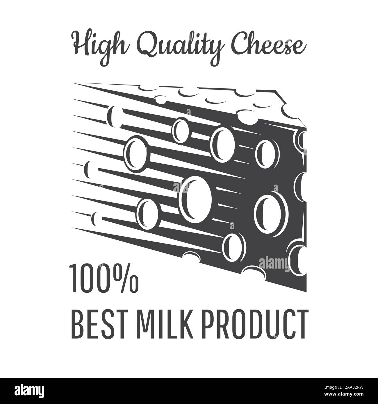 La paix de fromage avec des trous. Logo pour magasin de produits laitiers, d'affaires ou site Illustration de Vecteur