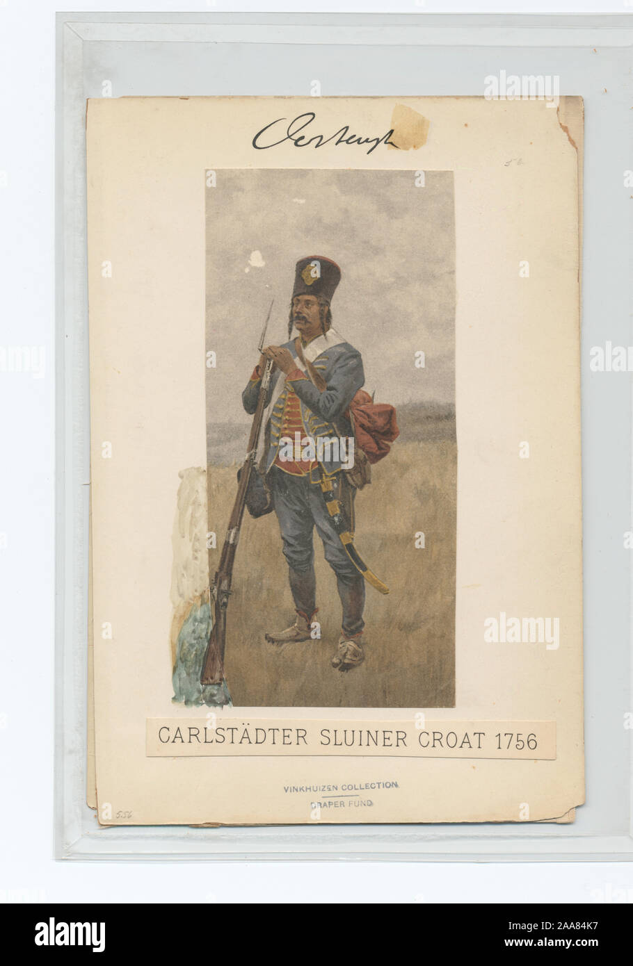 Actionnariat : Fonds du tapis, 1756 Sluiner régiment frontière (Carlstädter Sluiner Ottenfeld) ; 1756 Croate Banque D'Images