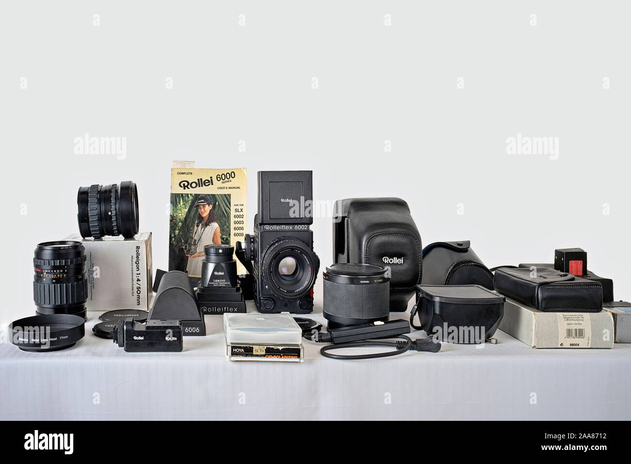 Rolleiflex des films de format moyen kit. Kit caméra film Rollei Banque D'Images