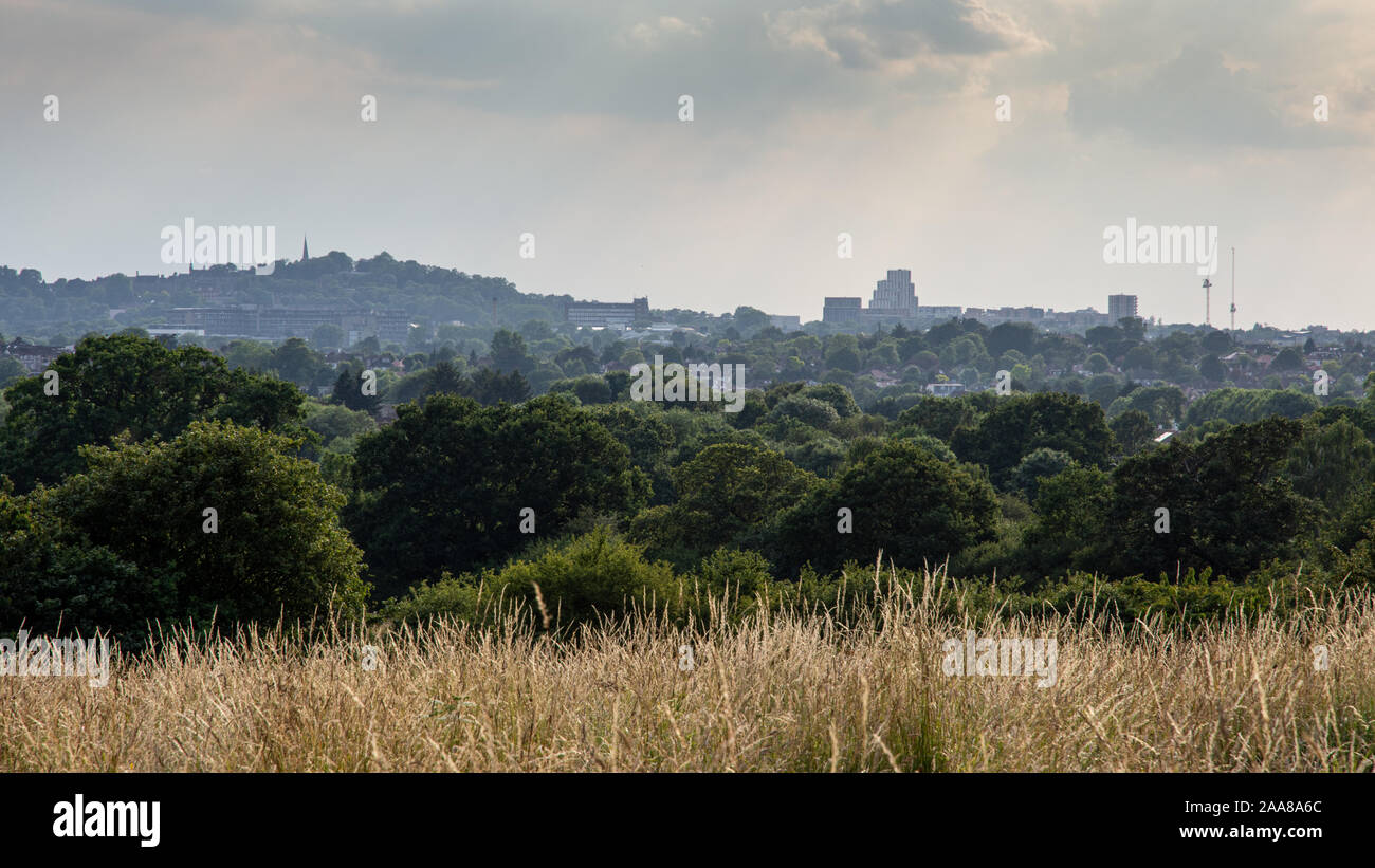 La ville de Harrow et Harrow-on-the-Hill sont posé sur Fryent Country Park au nord de Londres. Banque D'Images