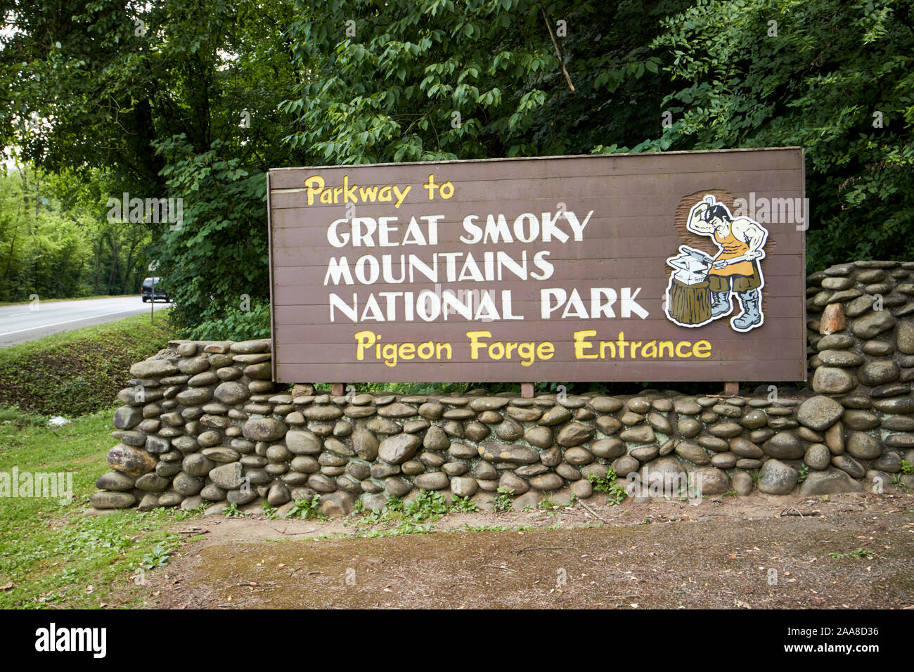 Entrée de Pigeon Forge Parkway à Great Smoky Mountains National Park usa Banque D'Images