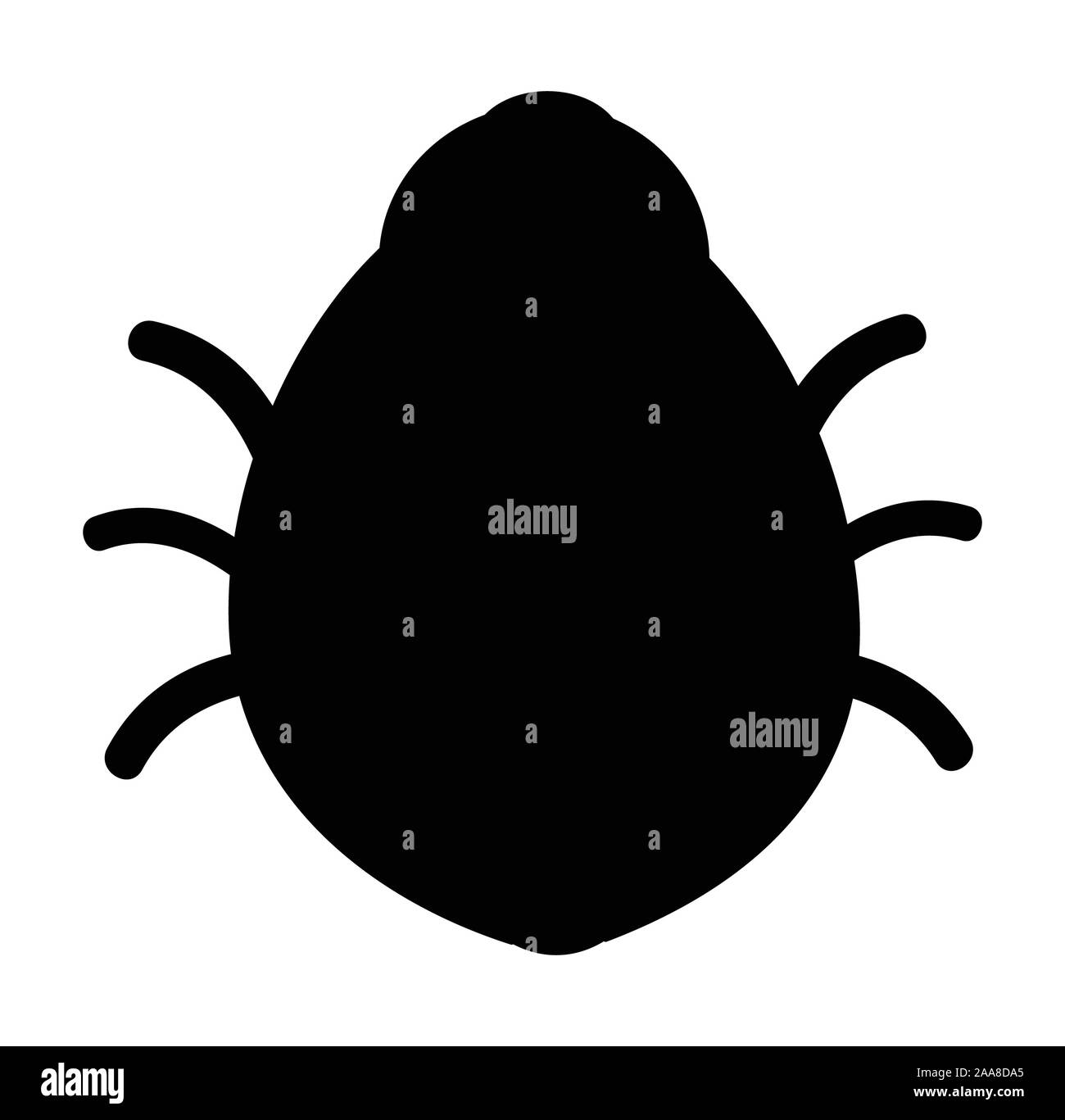 Silhouette noire d'un tick. illustration sur fond isolé. Banque D'Images