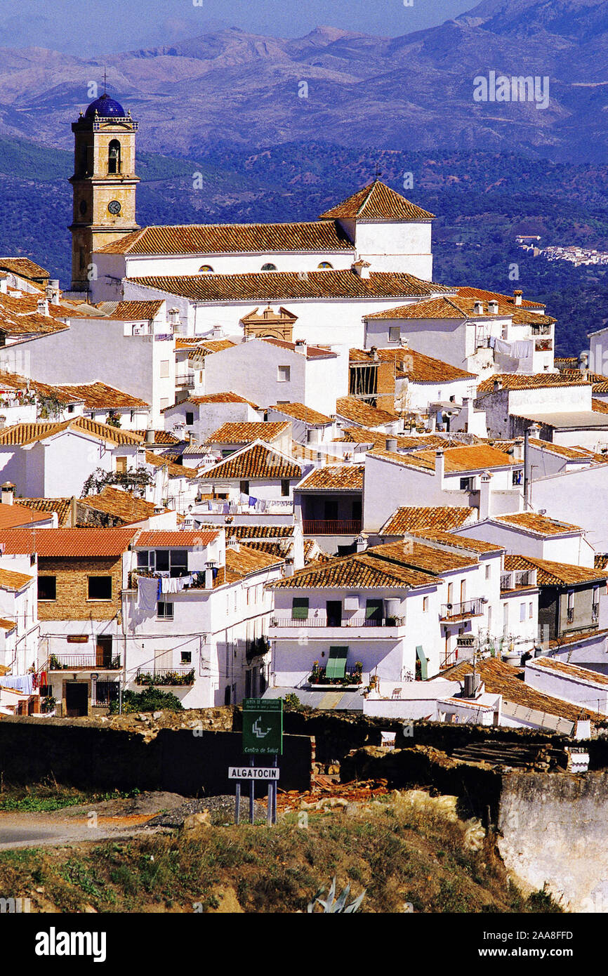 Dans Suedspanien Algotocin Das Dorf, Spanien, Europa, Banque D'Images