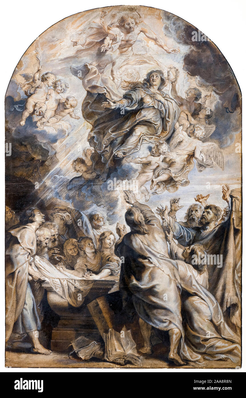 Peter Paul Rubens et Paulus Pontius, l'Assomption de la Vierge, peinture, vers 1624 Banque D'Images