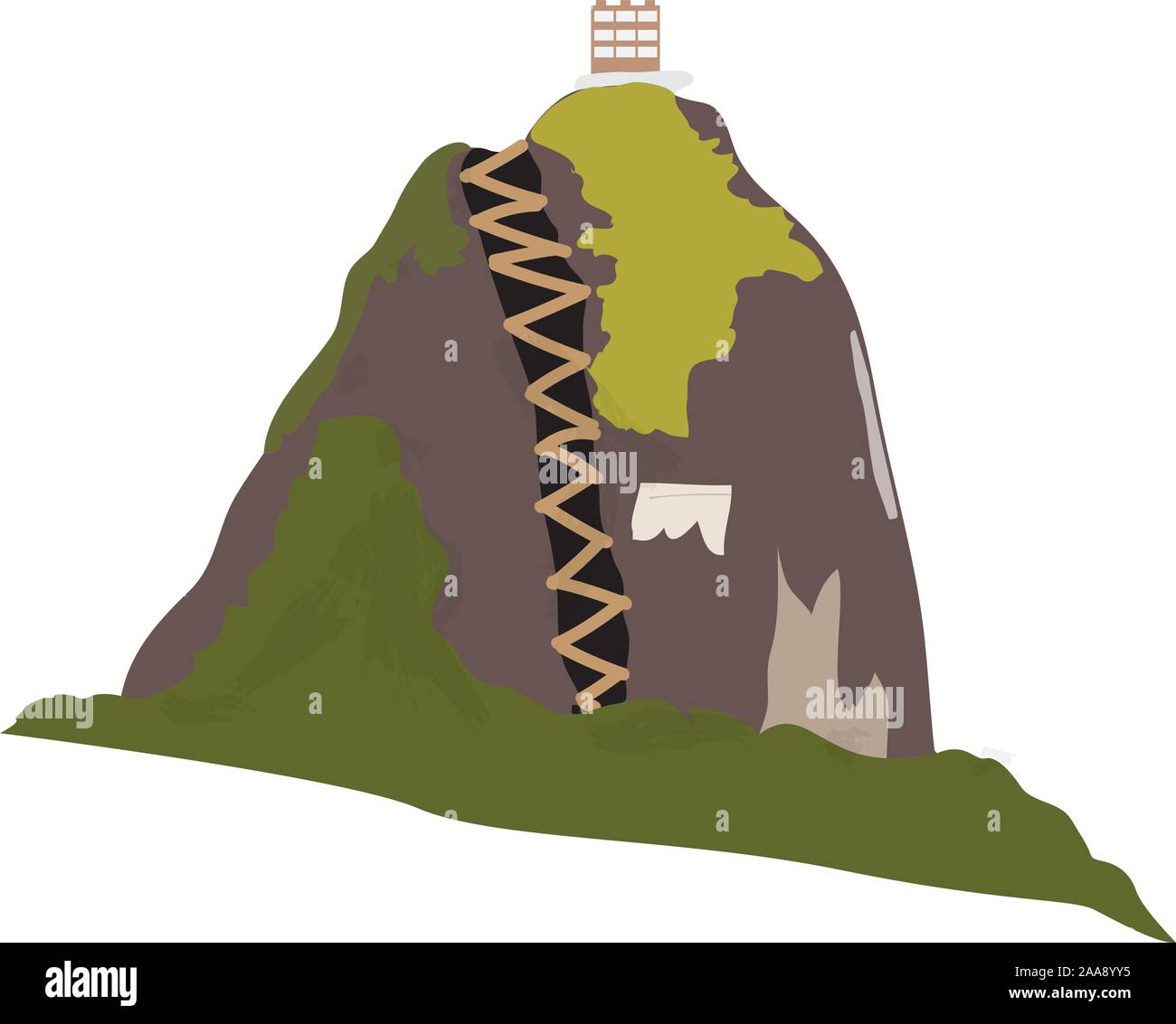 Guatape isolés de montagne Colombie - Vector illustration Illustration de Vecteur