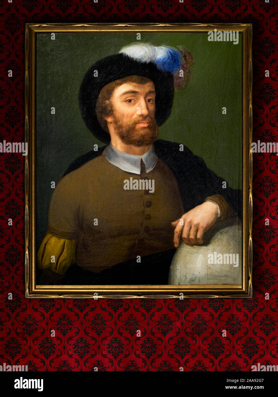 Juan Sebastian Elcano portrait. L'explorateur espagnol qui a terminé pour la première fois le tour de la Terre. Anonyme, xixème siècle. Banque D'Images