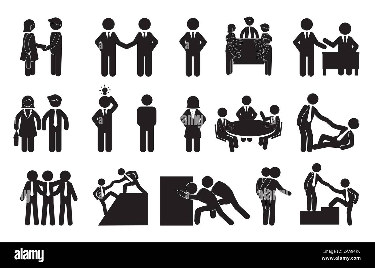 Paquet de gens d'affaires silhouette caractère avatar Illustration de Vecteur