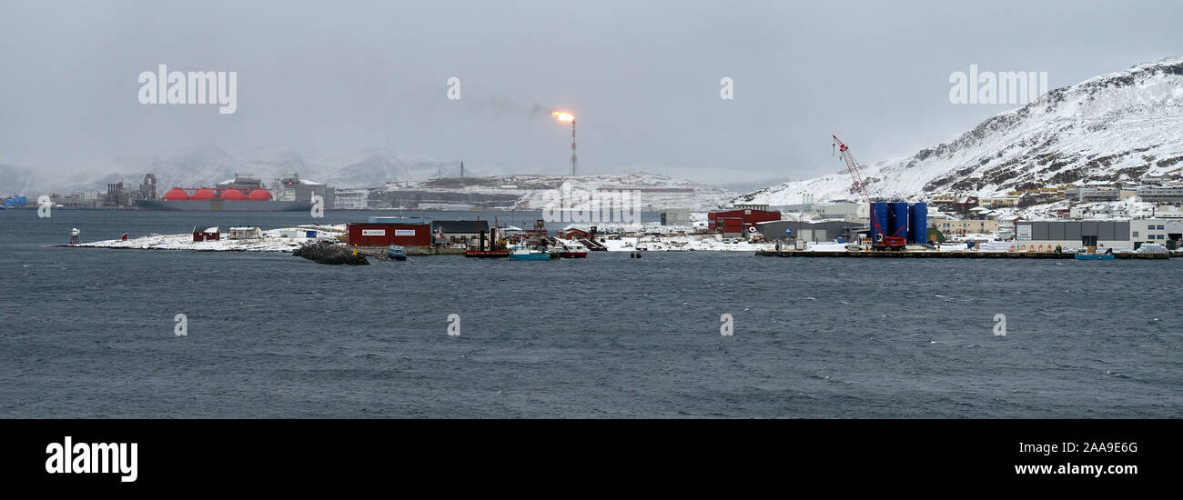 Derrick Melkoya Island, Hammerfest, Norvège Banque D'Images