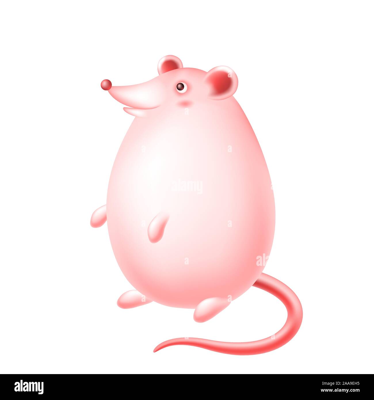 Happy Cute cartoon caractère rat. Illustration de Vecteur