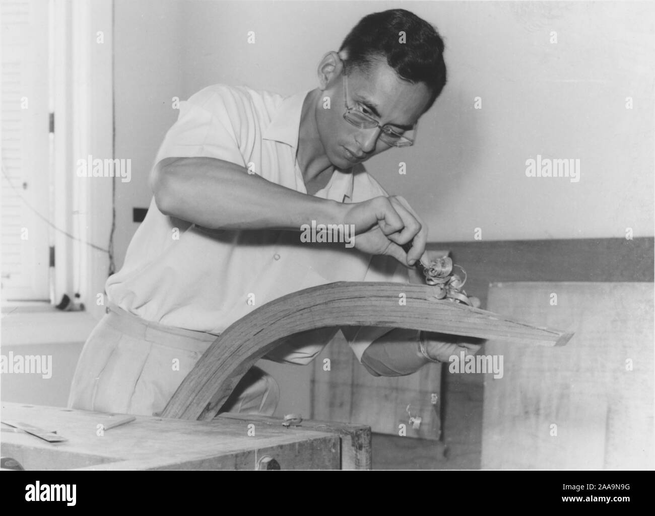 Le roi Bhumibol Adulyadej a construit son propre voilier au cours de l'année 1963-1967. Banque D'Images