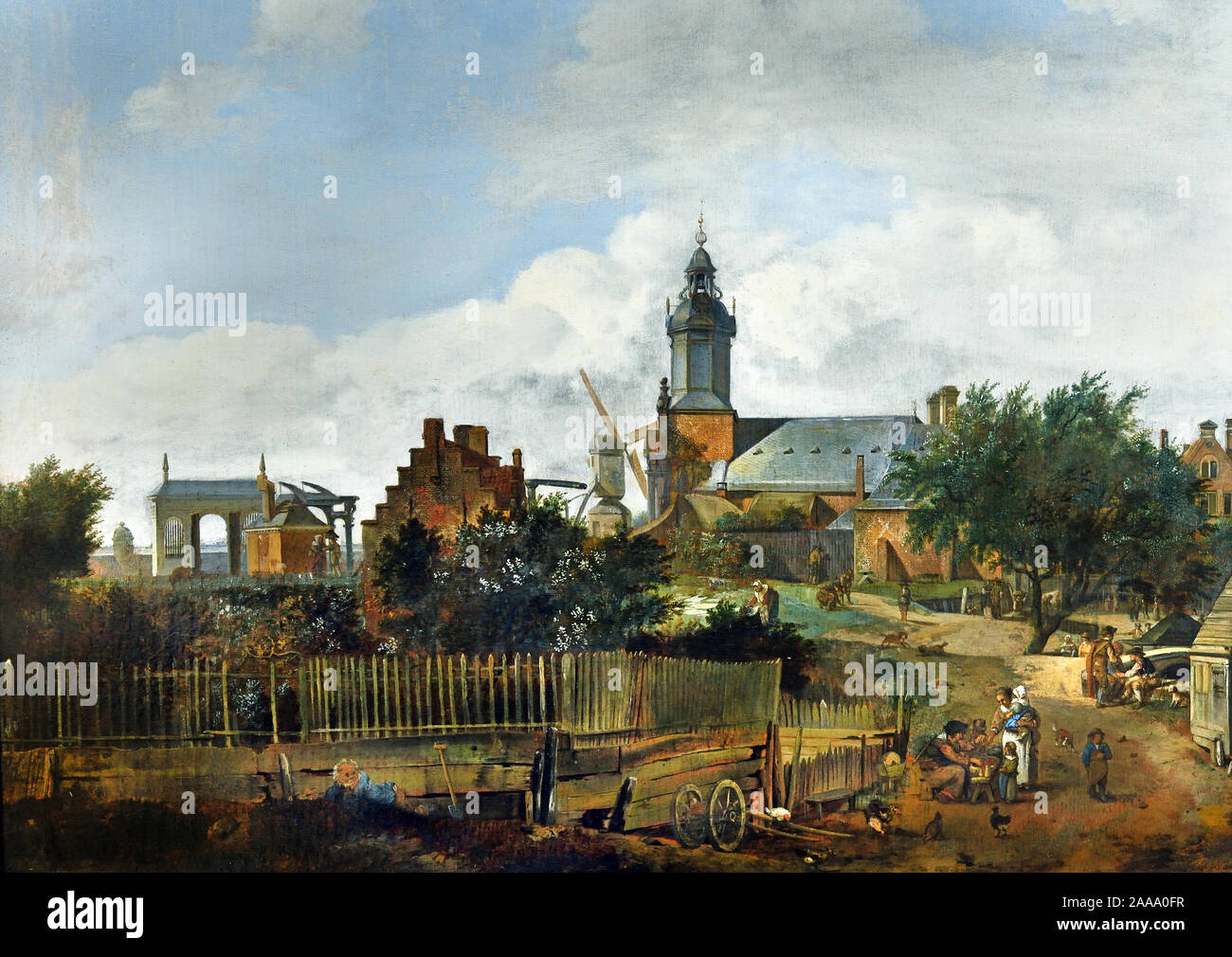 Rue devant la porte de Haarlem à Amsterdam 1665 par Jan van der Heyden, 1637 - 1712 Le Néerlandais Pays-Bas Banque D'Images