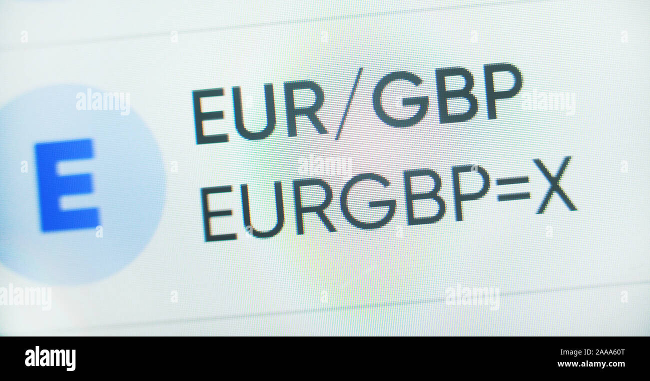 Convertisseur de devises - Euro et Grande-bretagne pound (EUR/GBP). Service  de change sur l'écran d'ordinateur Photo Stock - Alamy