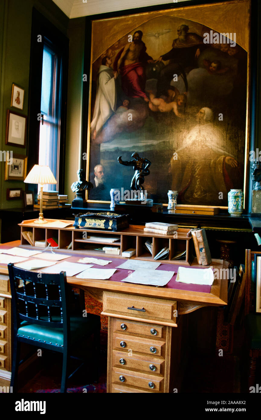 Le bureau à Leighton House Museum à Londres, Royaume-Uni Banque D'Images