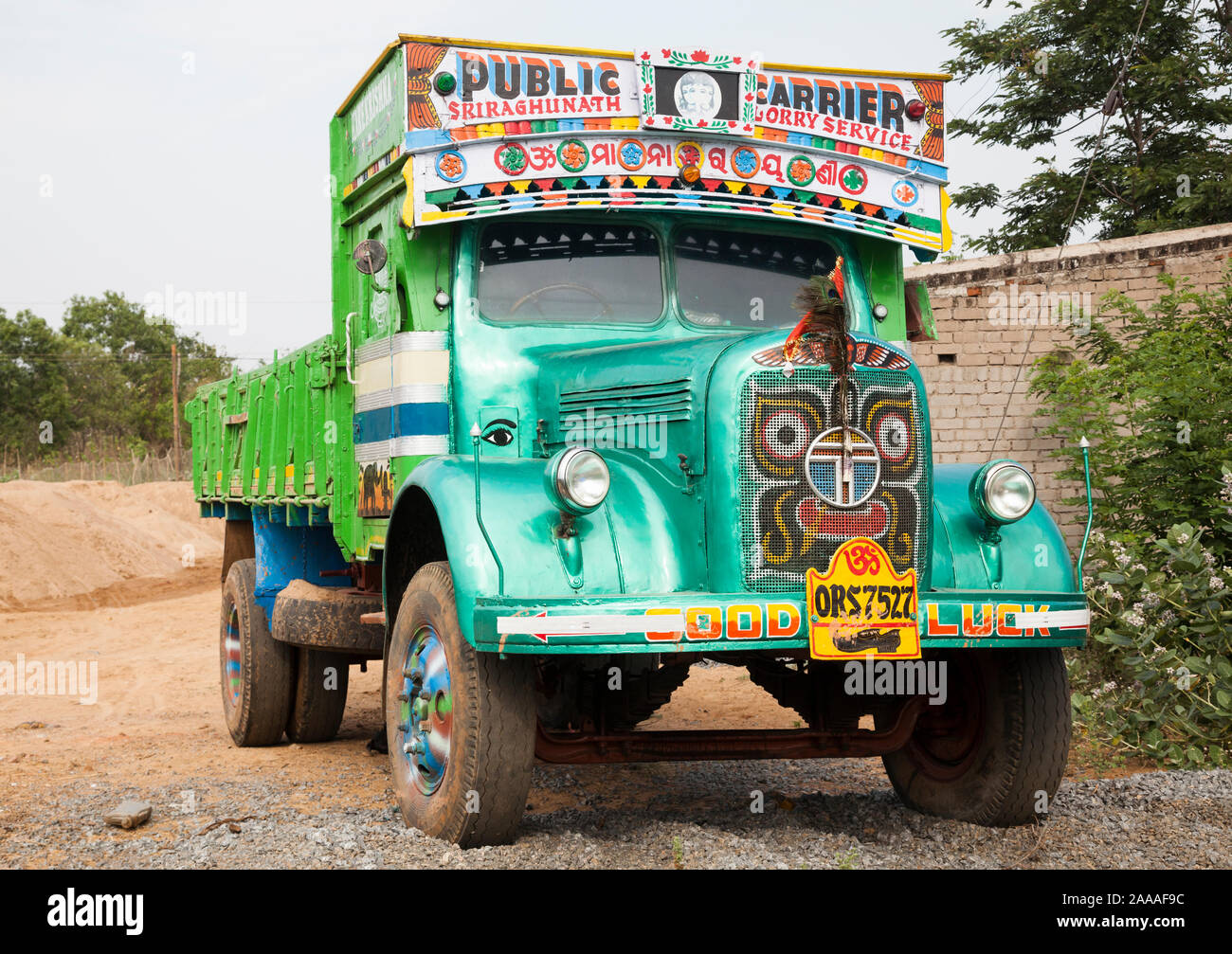 Vintage 1210 camion indien Tata SE Odisha, Inde Banque D'Images