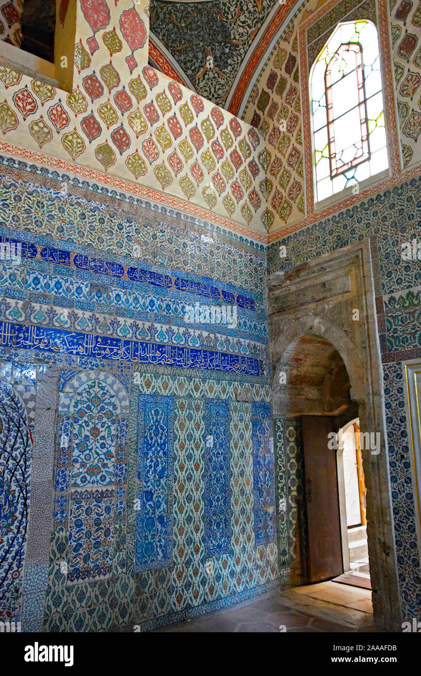 La Imperial Hall en Harem du Palais de Topkapi à Istanbul, Turquie. Aussi connu sous le canapé impériale, la salle du trône à l'intérieur ou la salle des détournements Banque D'Images