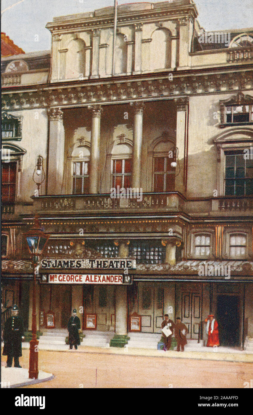 Théâtre Saint-James, Londres, Angleterre, ancienne carte postale Banque D'Images