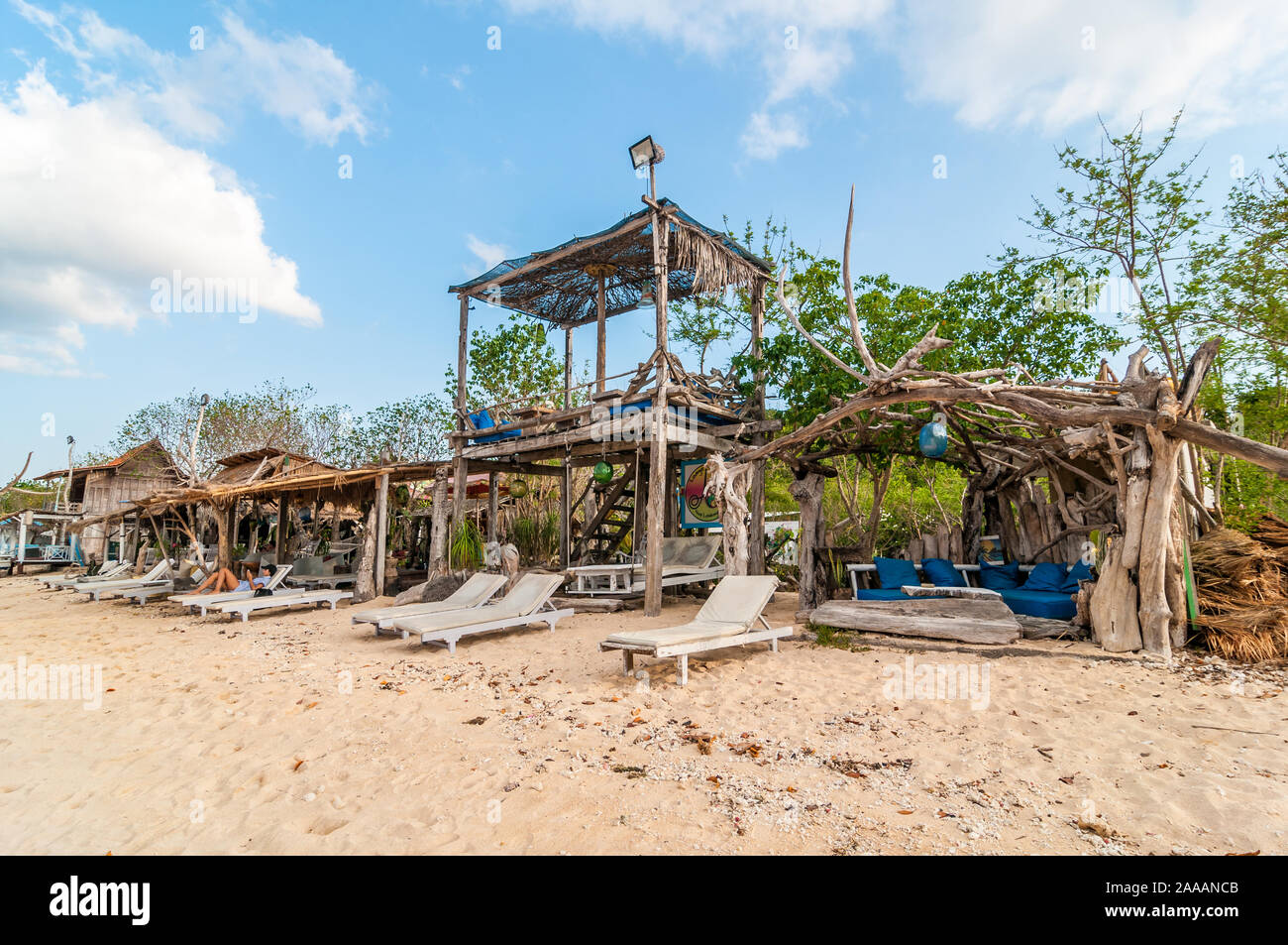 Agung beach club, Nusa Lembongan, à Bali, Indonésie Banque D'Images