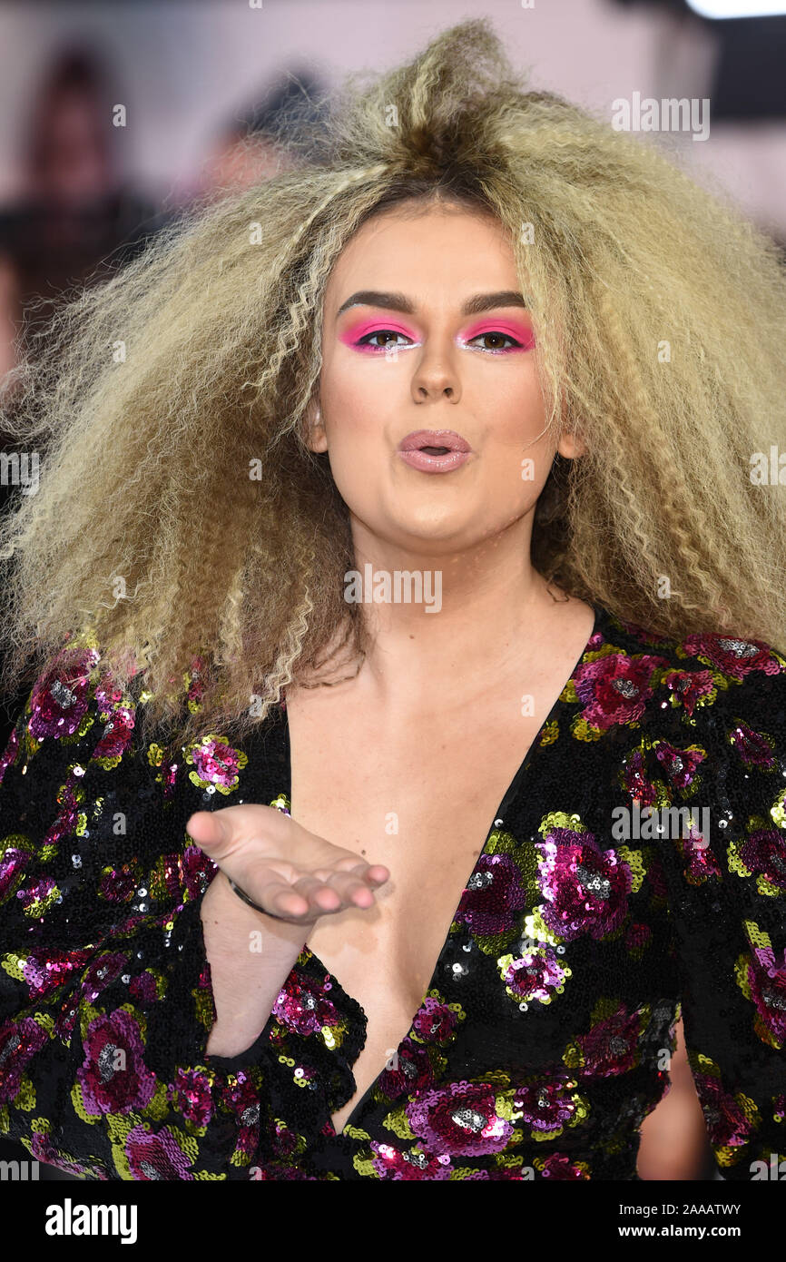 Londres, Royaume-Uni. 20 novembre 2019 : Tallia Storm arrivant pour la 'Charlie's Angels' première au Curzon Mayfair, Londres. Photo : Steve Sav/Featureflash Banque D'Images