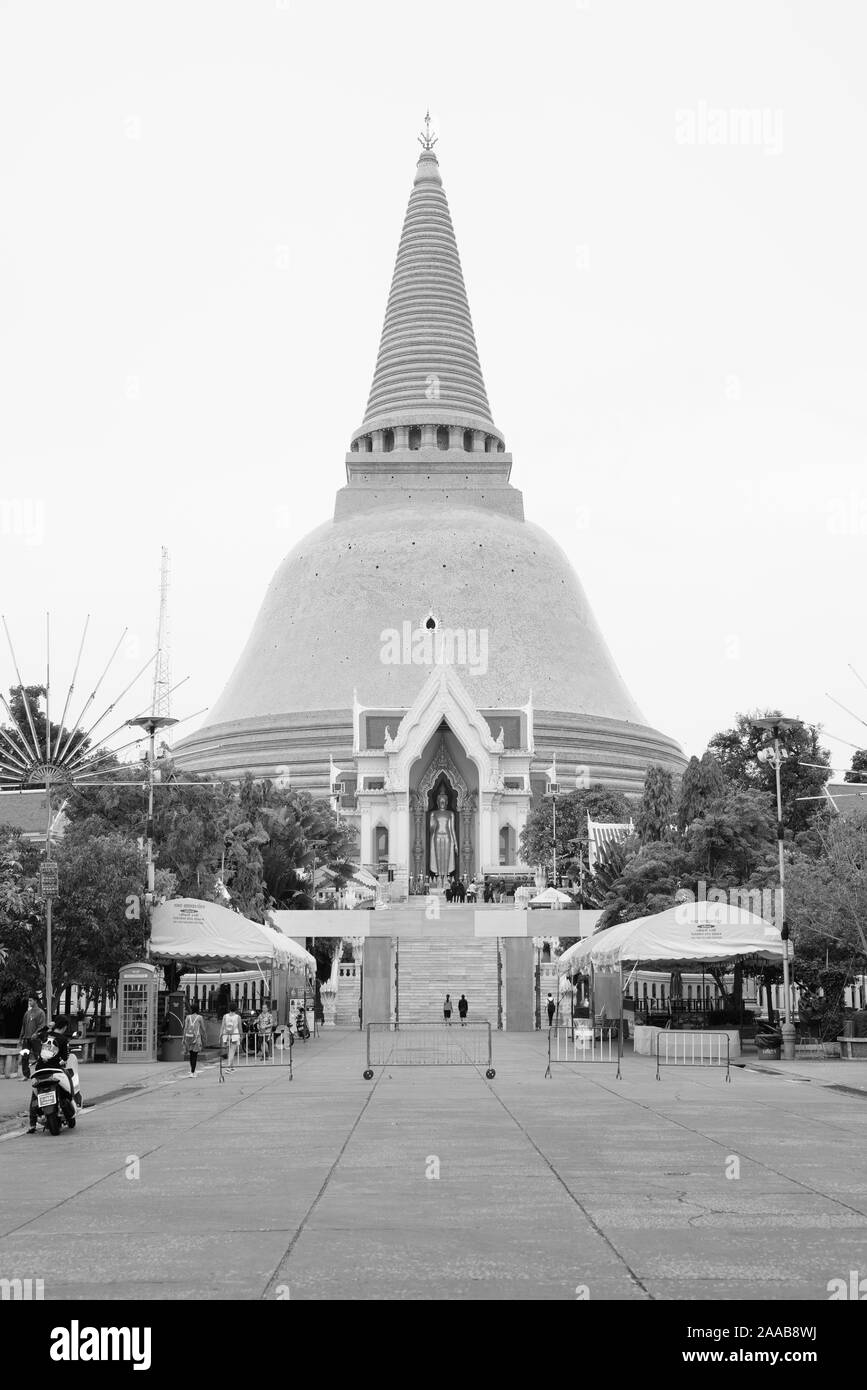 Phra Pathommachedi Temple de Nakhon Pathom, Thaïlande Banque D'Images