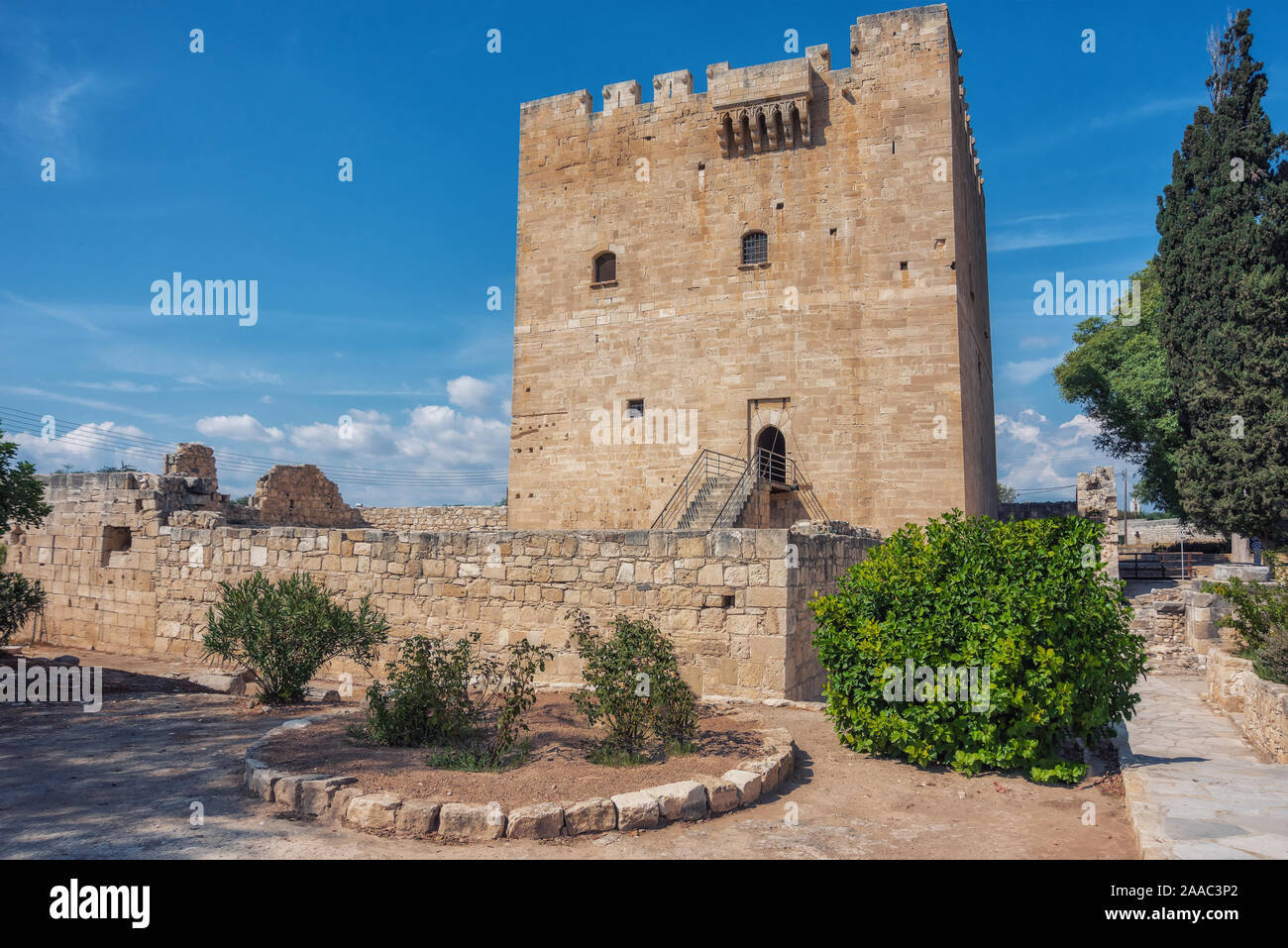 Château de colosse,un important fort de Chypre médiévale,bel exemple d'architecture militaire, construit en 1210 par l'armée franque,reconstruite Banque D'Images