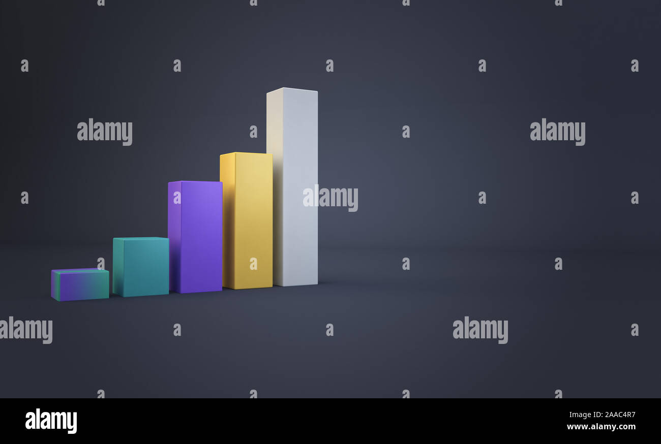 Stats barre graphique de rendu 3D Banque D'Images