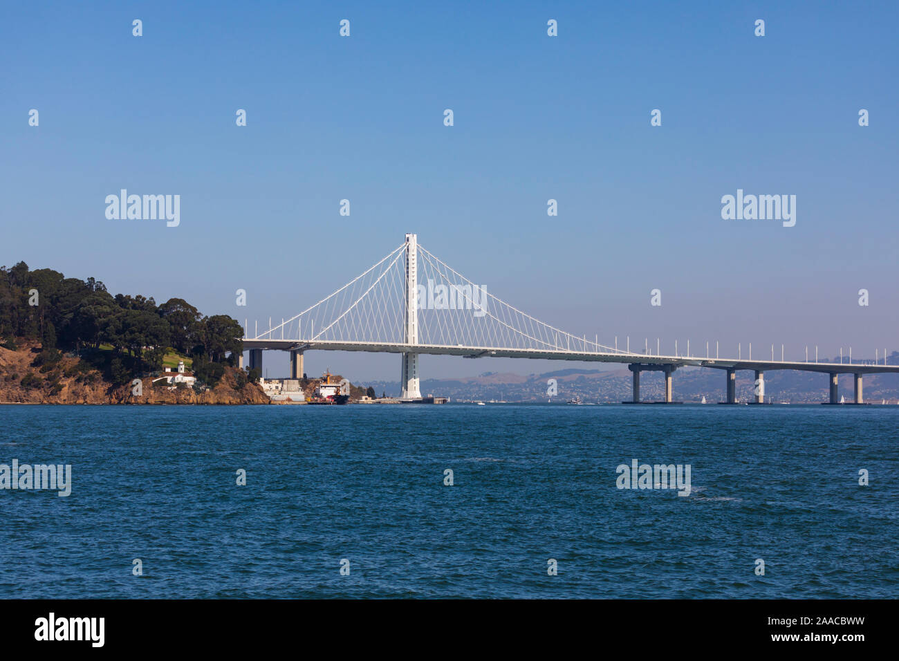 Oakland Bay Bridge, section de l'Est, la baie de San Francisco, Californie, USA Banque D'Images