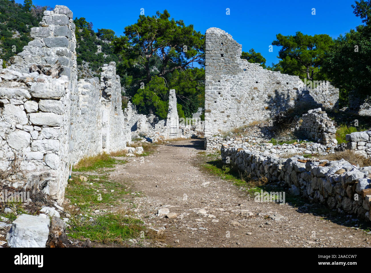 Ruines Romaines d'Olympos, Antalya, Turquie, turque, méditerranéenne, destination de vacances Banque D'Images