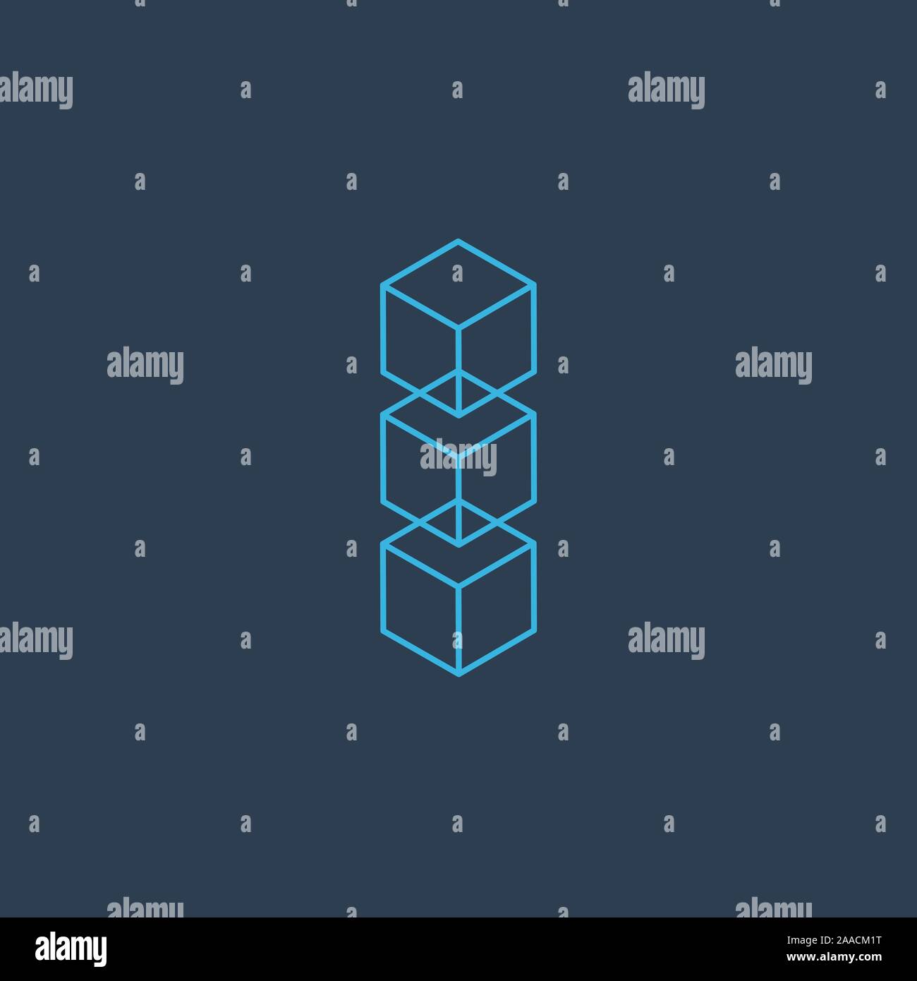 Trois blocs isométrique ou cubes. Cubes 3D isométrique pour la conception. Objet mathématique avec effet tridimensionnel. Stock Vector illustration Illustration de Vecteur