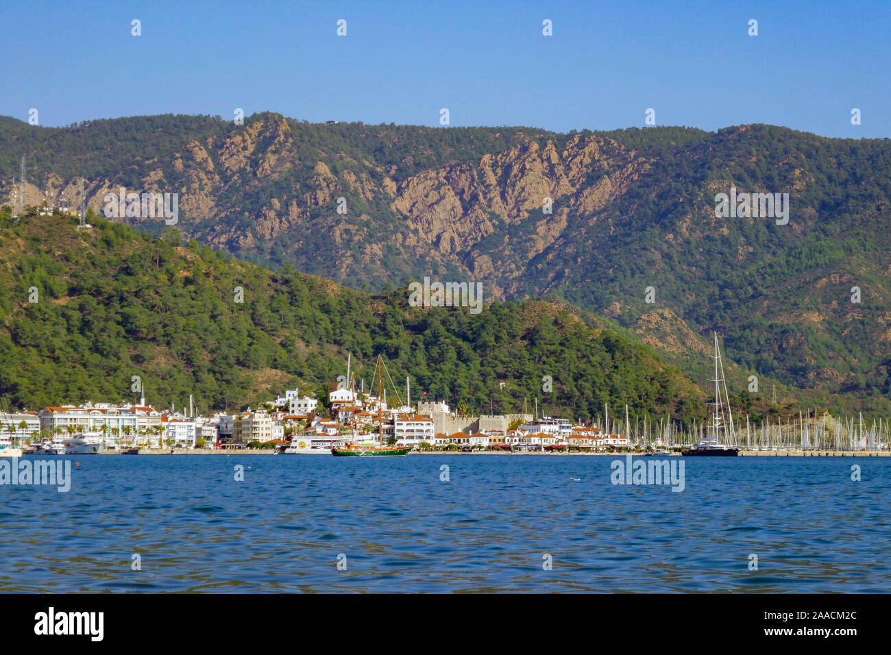 En automne, résidence de vacances Marmaris, Mugla, Turquie, Mer Méditerranée Banque D'Images