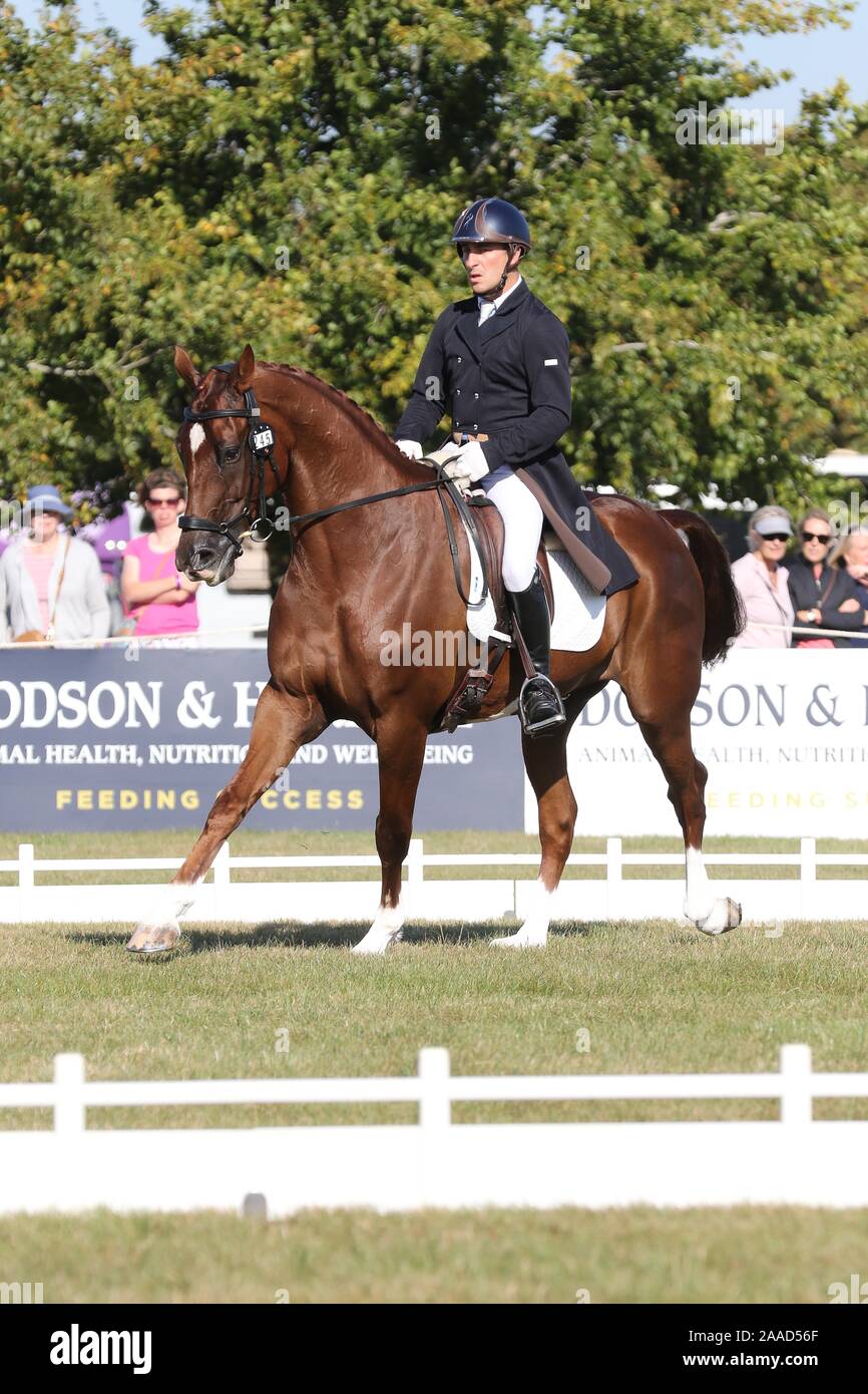 Christopher Whittle équitation Kilwaughter lame dans le dressage Banque D'Images