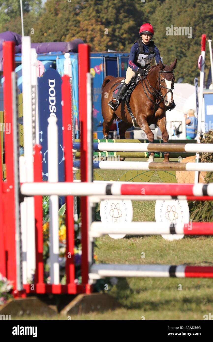 Lawton-Smith Maya équitation Fire Ambassadeur à l'équipe de Poney Club & Challenge Banque D'Images
