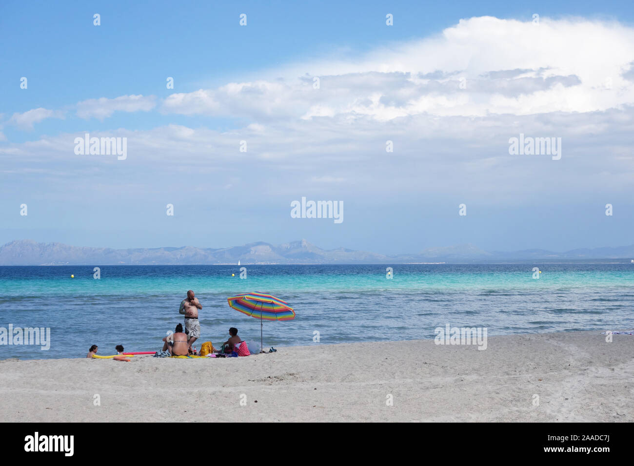 Beachlife en Baie d'Alcudia, Mallorca, Espagne Banque D'Images