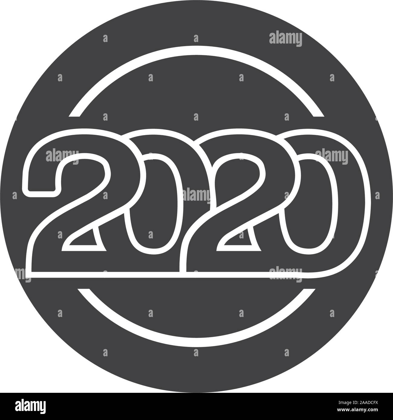 Logo Nouvel An 2020 Graphiques vectoriels Illustration de Vecteur