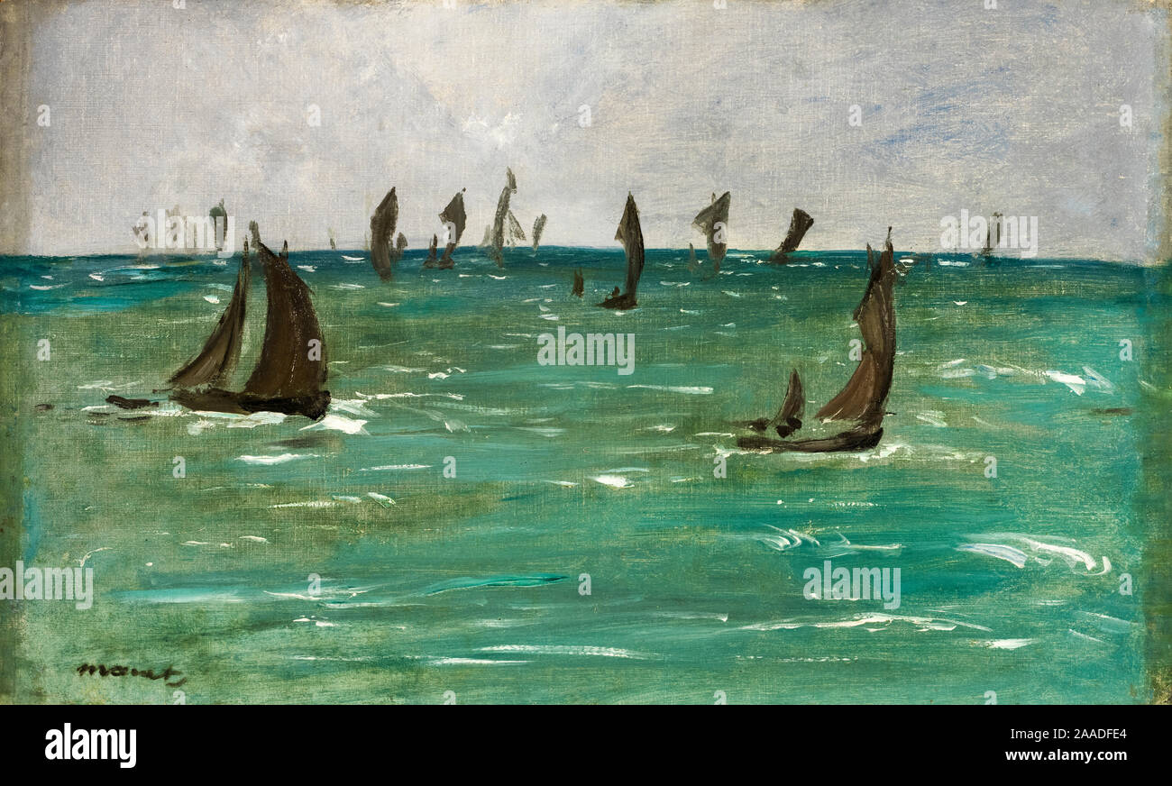 Edouard Manet, bateaux à Berck-sur-Mer, paysage, 1873 Banque D'Images