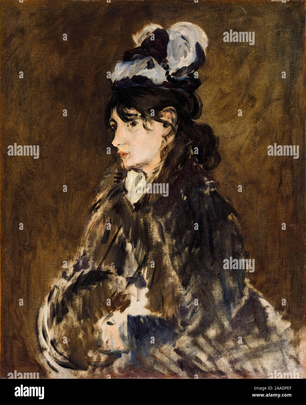 Berthe Morisot, portrait peint à l'huile sur toile par Edouard Manet, 1869-1873 Banque D'Images