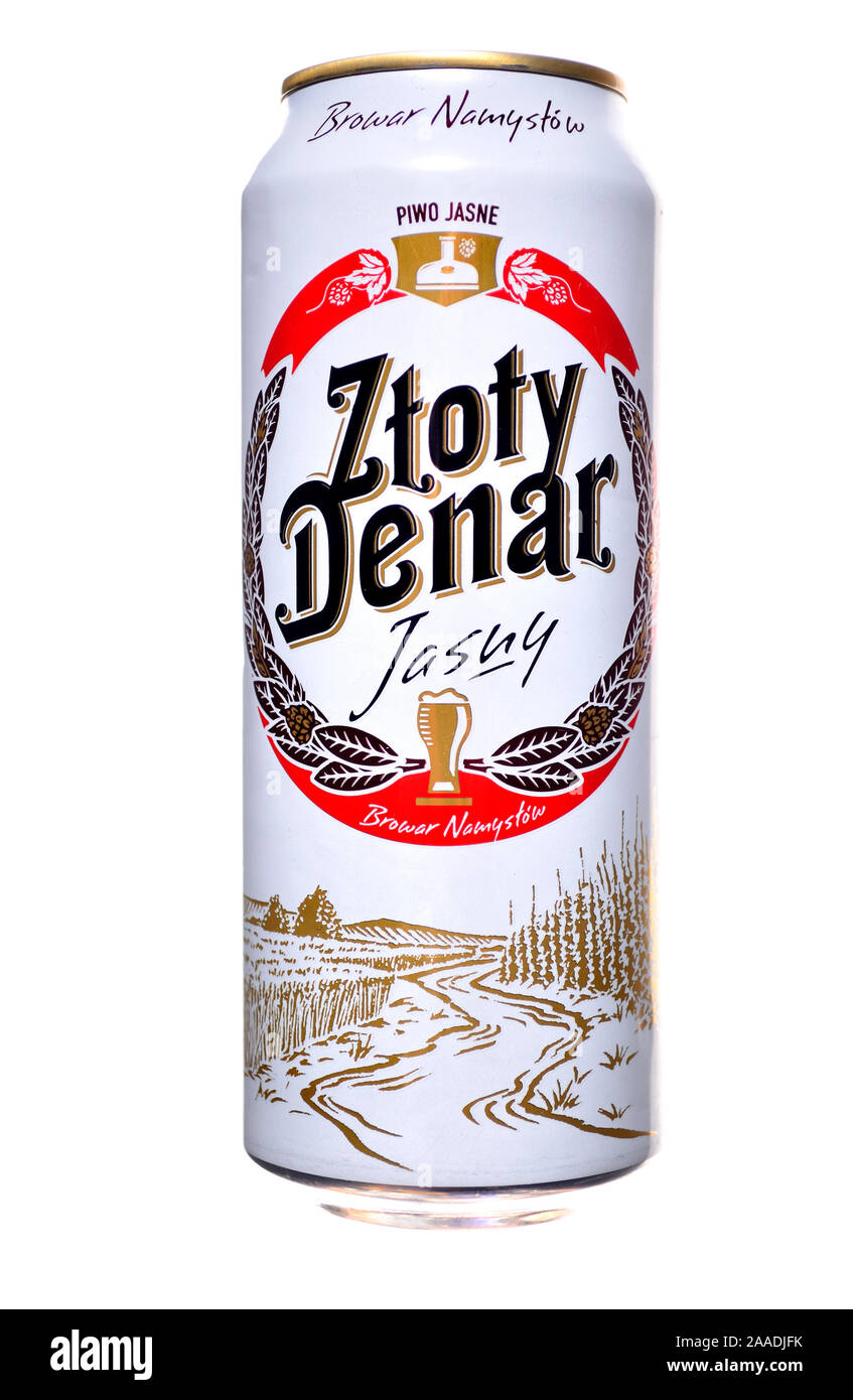Polish Zloty - bière lager Denar Banque D'Images