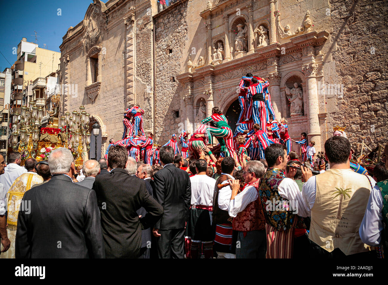 Espagne (Valencia) Algemesì Fête de la Mare de Deu de la Salut : Groupe folklorique de Muixeranga Banque D'Images