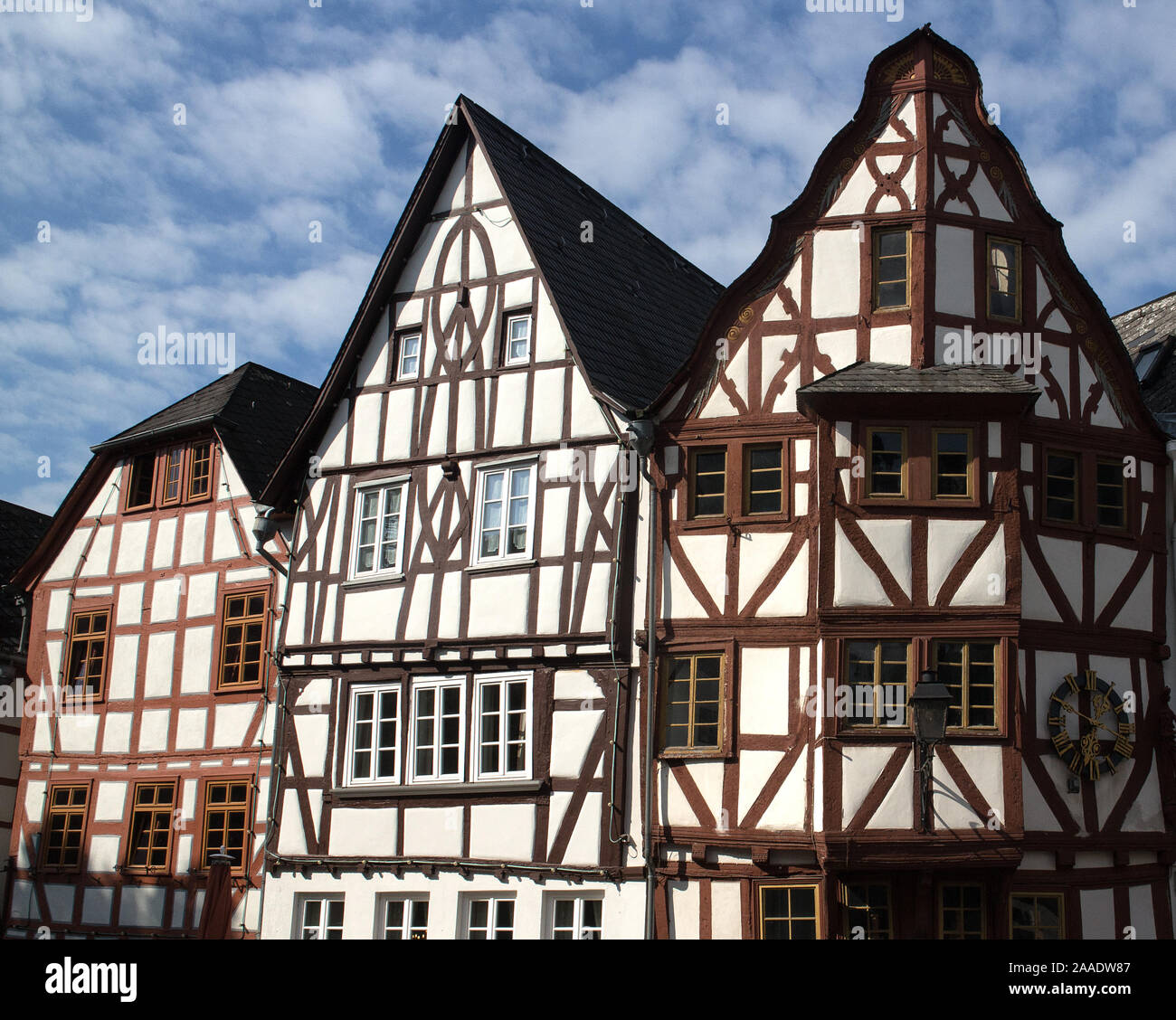 Bâtiments à colombages traditionnelle dans le Limbourg, Franconia, Bavaria, Germany Banque D'Images